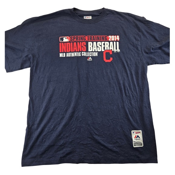 Majestic Other - Majestic T-Shirt Mens XL Navy Cleveland Indians Spring Training 2014 MLB Graphic
